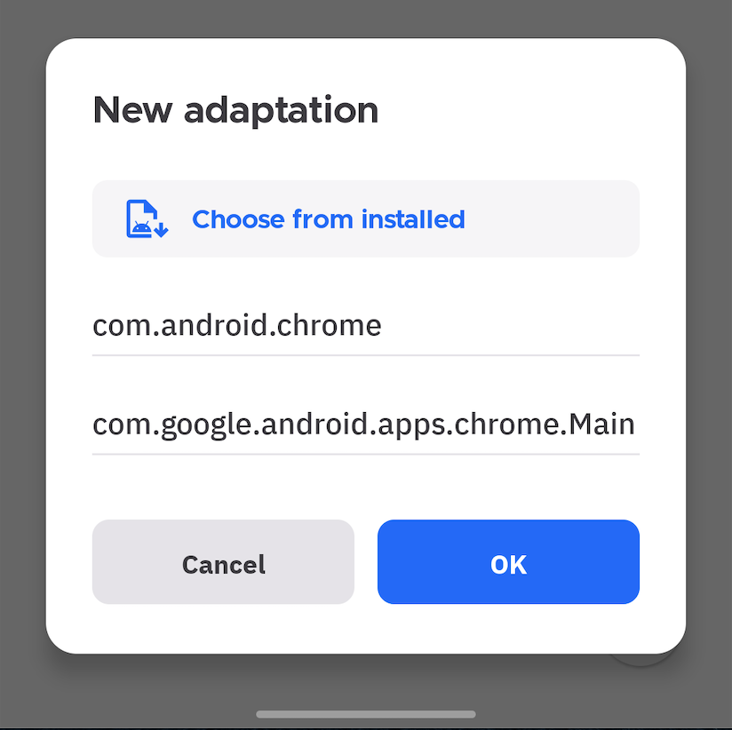 add adaptation modal